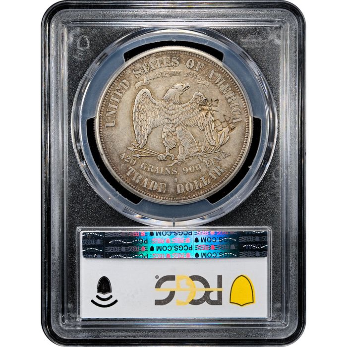 1874-S Trade Dollar ($1) Chopmarked Reverse Slab Image