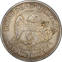 1874-S Trade Dollar ($1) Chopmarked Reverse Image