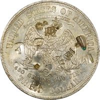1874-S Trade Dollar ($1) Chopmarked Reverse Image