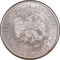 1874-S Trade Dollar (T$1) Chopmarked Reverse Image