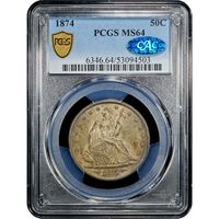 1874 Seated Liberty Half Dollar (50c) Arrows Obverse Image