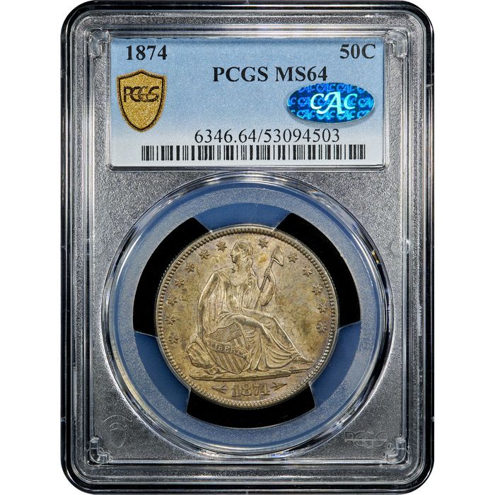 1874 Seated Liberty Half Dollar (50c) Arrows Obverse Image