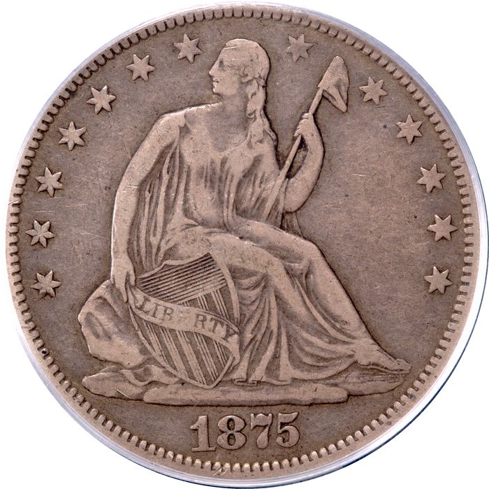 1875-CC Seated Liberty Half Dollar (50c) Photo 3