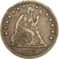 1875-CC Seated Liberty Quarter (25c) Obverse Image