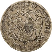 1875-CC Seated Liberty Quarter (25c) Reverse Image