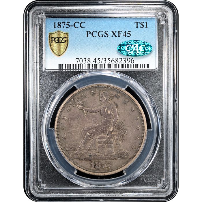 1875-CC Trade Dollar ($1) Obverse Slab Image