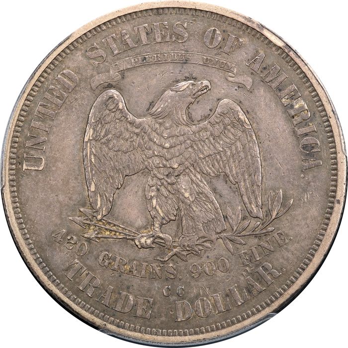 1875-CC Trade Dollar ($1) Reverse Image