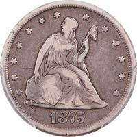 1875-CC Twenty Cent Obverse Image