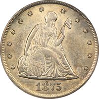 1875-CC Twenty Cents (20c) OGH Photo 3