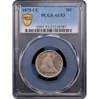 1875-CC Twenty Cents (20c) Obverse Slab Image