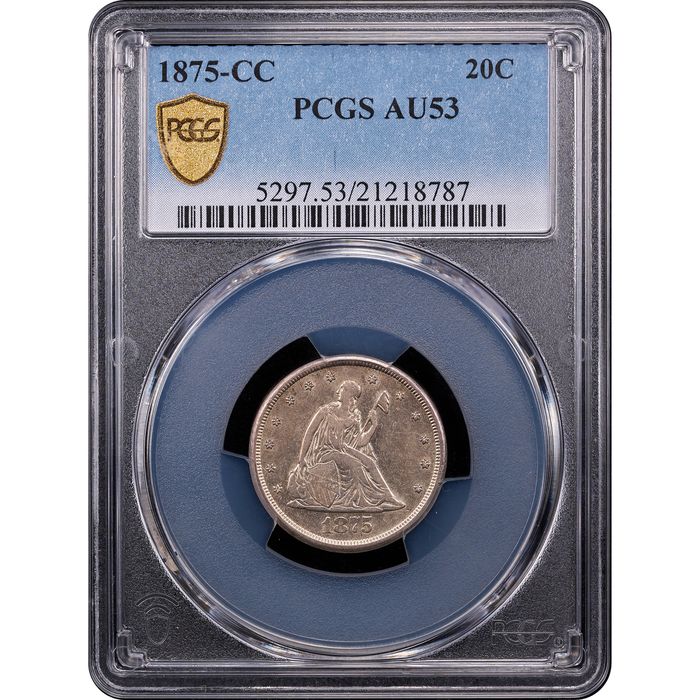 1875-CC Twenty Cents (20c) Obverse Slab Image