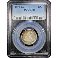 1875-CC Twenty Cents (20c) Obverse Slab Image