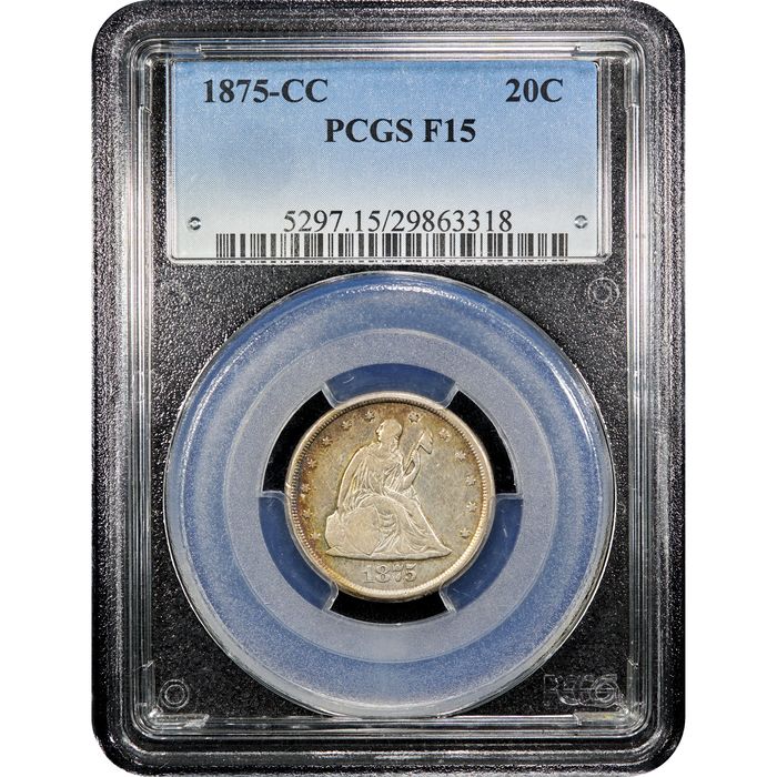 1875-CC Twenty Cents (20c) Obverse Slab Image