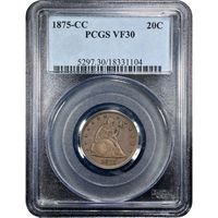 1875-CC Twenty Cents (20c) Obverse Slab Image