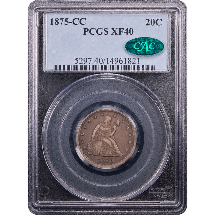 1875-CC Twenty Cents (20c) Obverse Slab Image