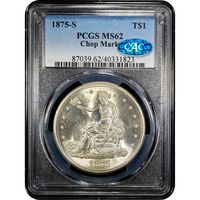 1875-S Trade Dollar ($1) Chopmarked Obverse Image