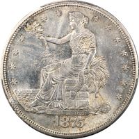 1875-S Trade Dollar ($1) Chopmarked Obverse Image