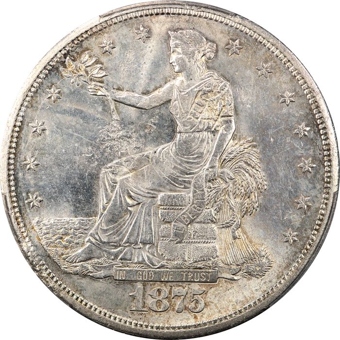 1875-S Trade Dollar ($1) Chopmarked Obverse Image