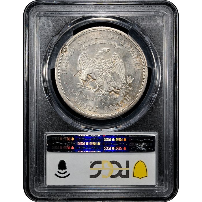 1875-S Trade Dollar ($1) Chopmarked Reverse Slab Image