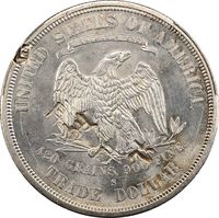 1875-S Trade Dollar ($1) Chopmarked Reverse Image