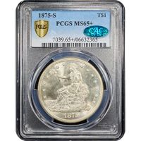 1875-S Trade Dollar (T$1) Obverse Slab Image