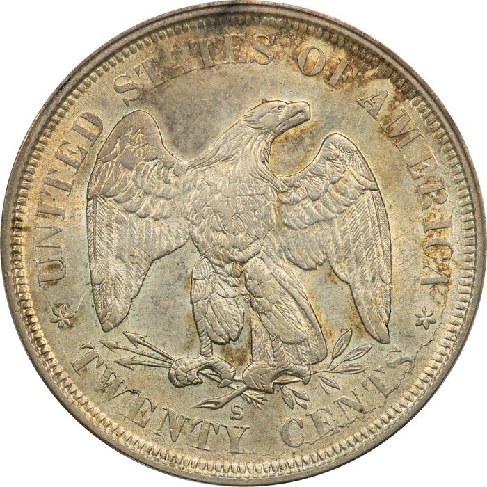 1875-S Twenty Cents (20c) OGH Photo 4