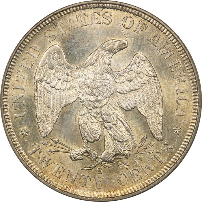 1875-S Twenty Cents (20c) OGH Reverse Image