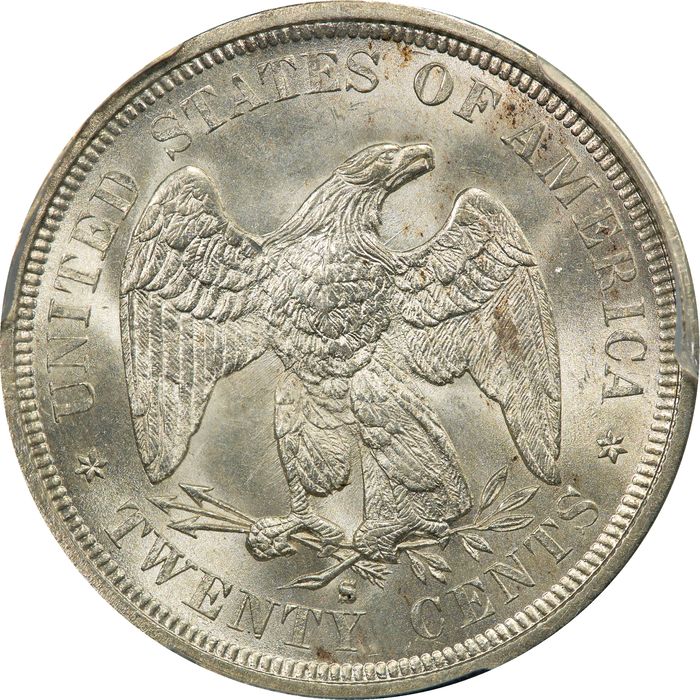 1875-S Twenty Cents (20c) Reverse Image