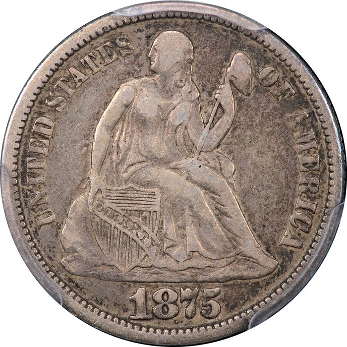 1875 Seated Liberty Dime (10c) Obverse Image