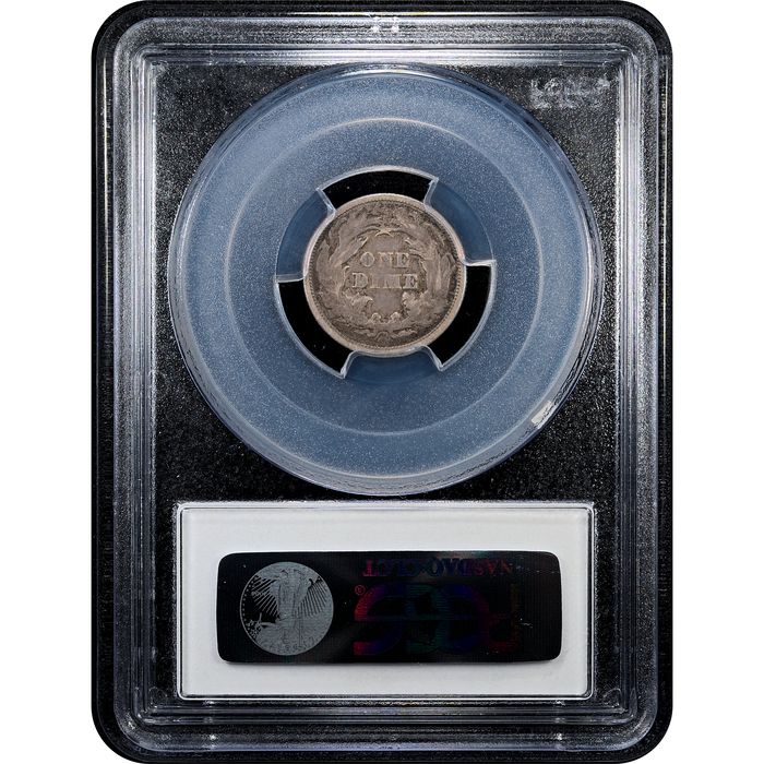 1875 Seated Liberty Dime (10c) Reverse Slab Image