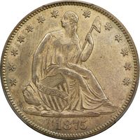 1875 Seated Liberty Half Dollar (50c) Photo 3