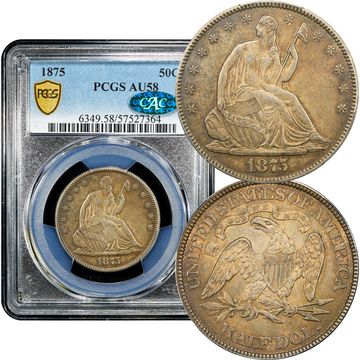 1875 Seated Liberty Half Dollar (50c) Composite Image