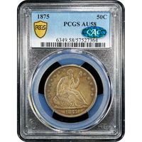 1875 Seated Liberty Half Dollar (50c) Obverse Image
