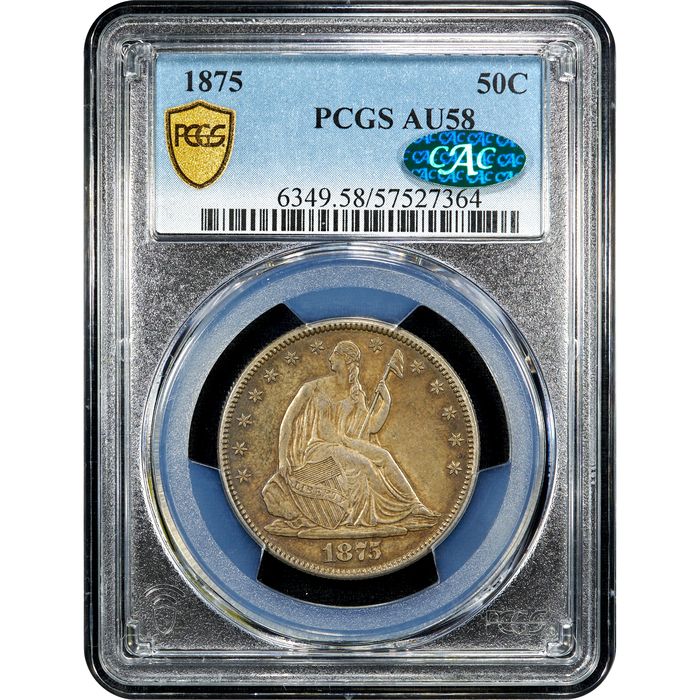 1875 Seated Liberty Half Dollar (50c) Obverse Image