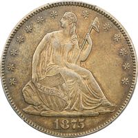 1875 Seated Liberty Half Dollar (50c) Photo 3