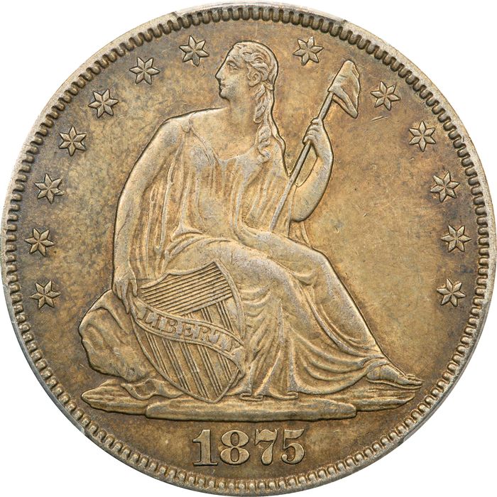 1875 Seated Liberty Half Dollar (50c) Photo 3