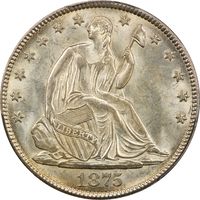 1875 Seated Liberty Half Dollar (50c) Obverse Image