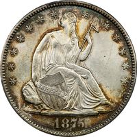 1875 Seated Liberty Half Dollar (50c) Obverse Image