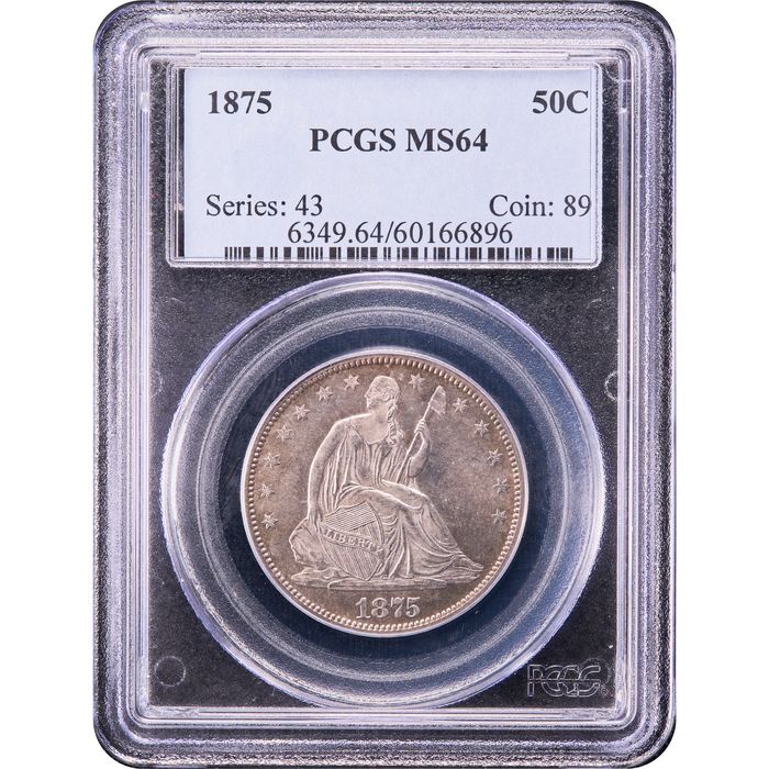 1875 Seated Liberty Half Dollar (50c) Obverse Image