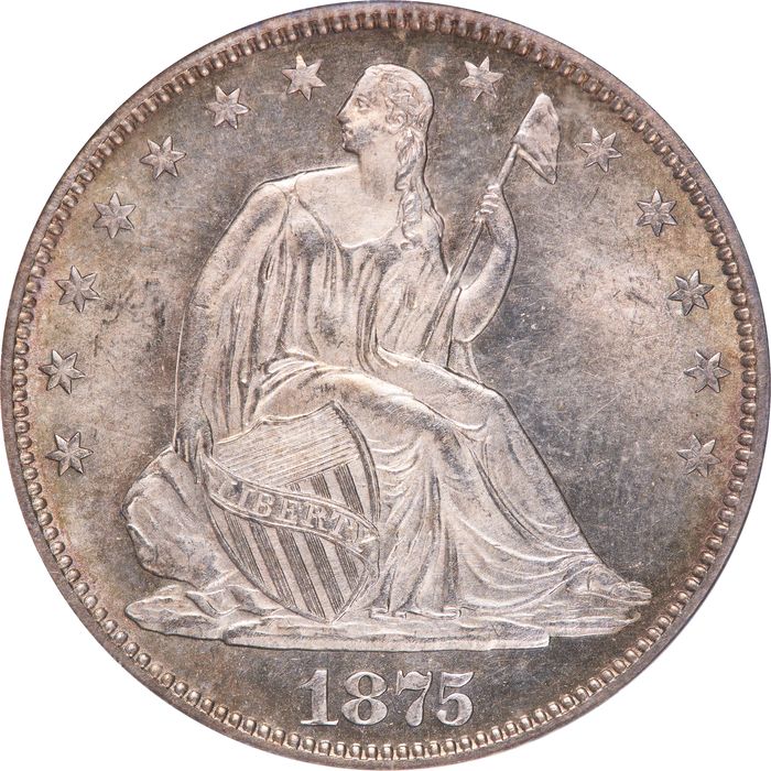 1875 Seated Liberty Half Dollar (50c) Photo 3
