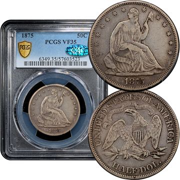 1875 Seated Liberty Half Dollar (50c) Composite Image