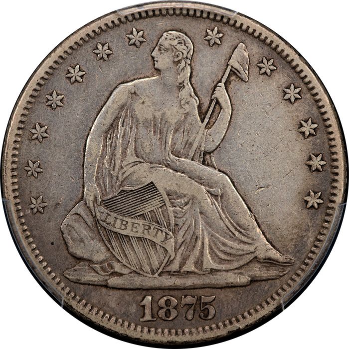 1875 Seated Liberty Half Dollar (50c) Obverse Image