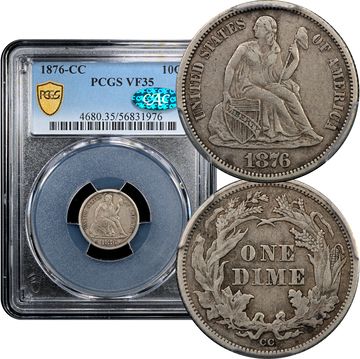 1876-CC Seated Liberty Dime (10c) Composite Image
