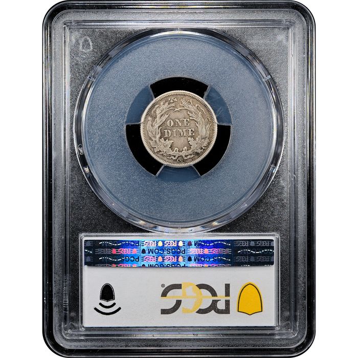 1876-CC Seated Liberty Dime (10c) Reverse Slab Image