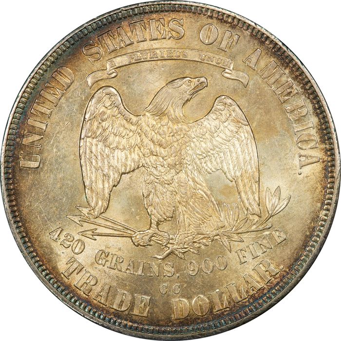 1876-CC Trade Dollar ($1) Doubled Die Reverse  Photo 4