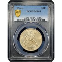 1876-S Seated Liberty Half Dollar (50c) Obverse Slab Image