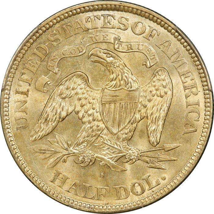 1876-S Seated Liberty Half Dollar (50c) Reverse Image