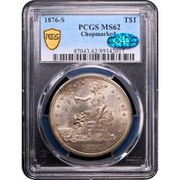 1876-S Trade Dollar (T$1) Chopmarked Obverse Image