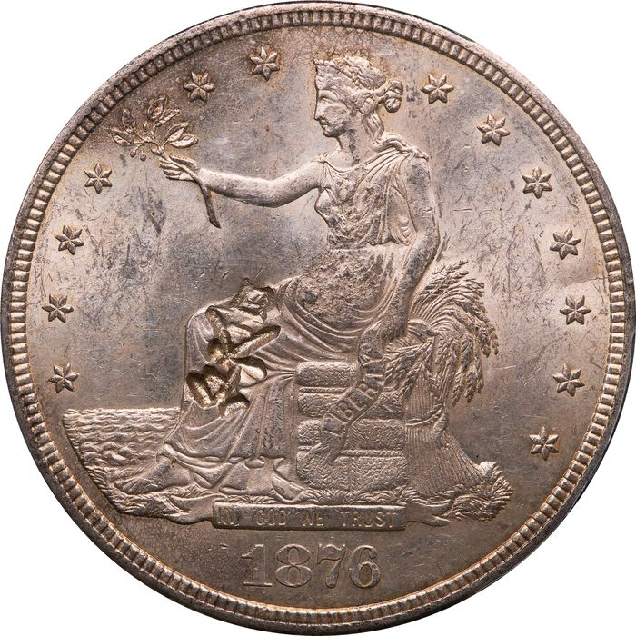 1876-S Trade Dollar (T$1) Chopmarked Photo 3