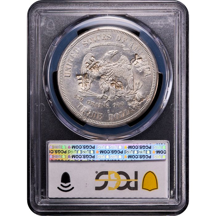 1876-S Trade Dollar (T$1) Type-I/I Chopmarked Reverse Slab Image